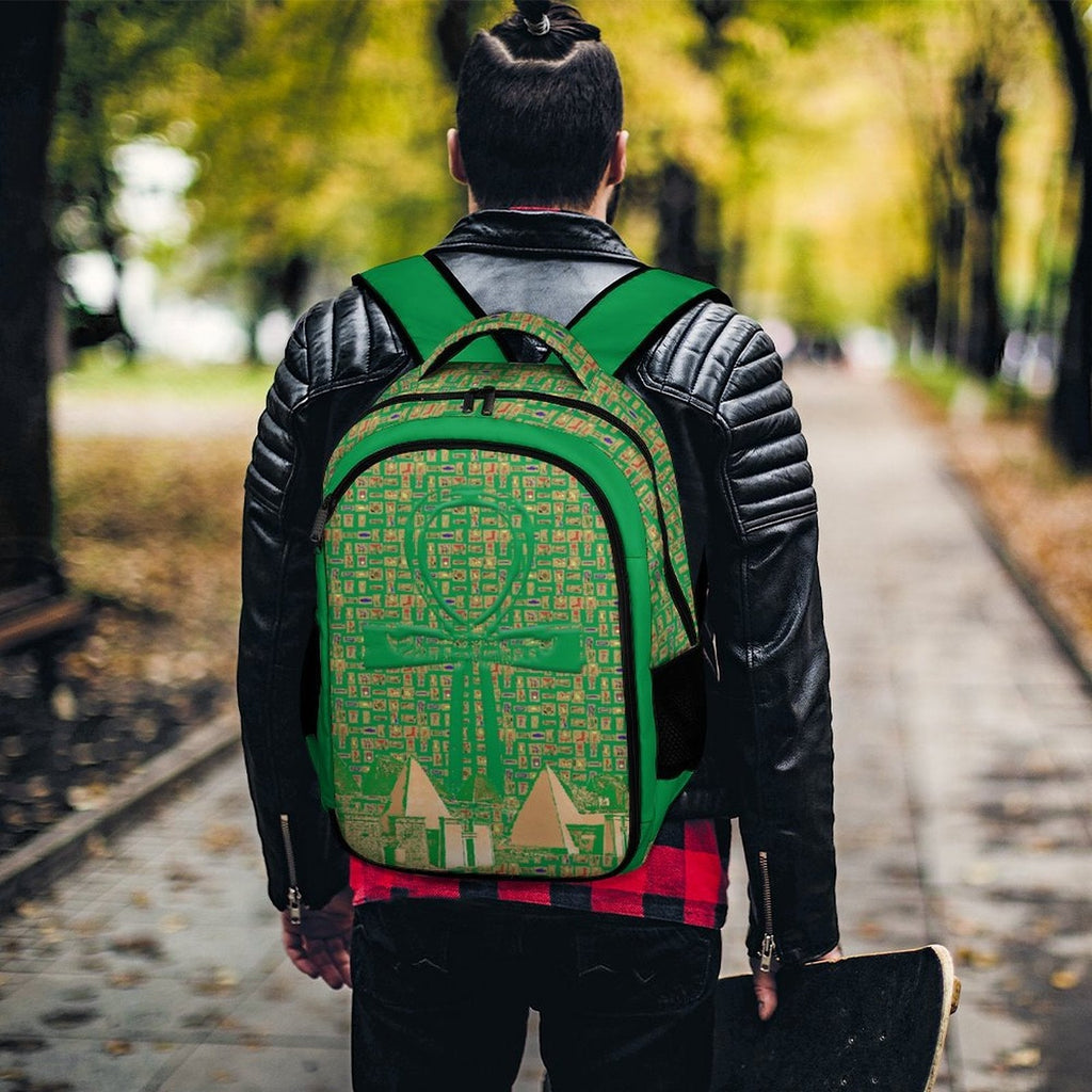 Nubia Ankh Cross (Green) Casual Backpack (6 Colors Available) - Conscious Apparel Store