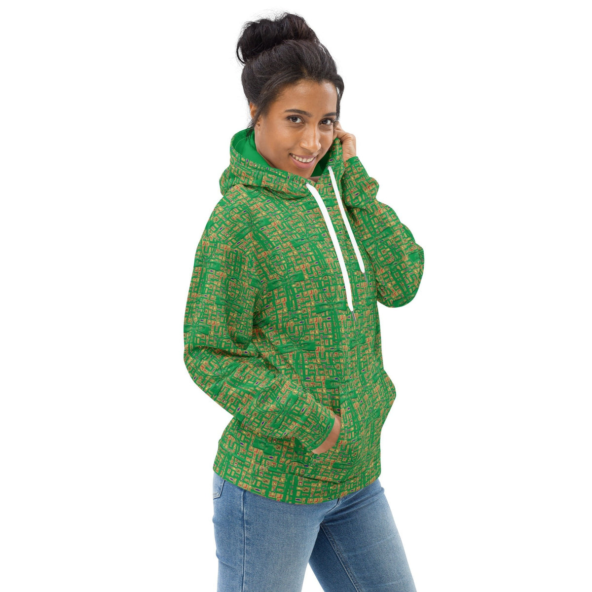 Nubia Ankh Cross (Green) Unisex Pullover Hoodie (6 Colors Available) - Conscious Apparel Store