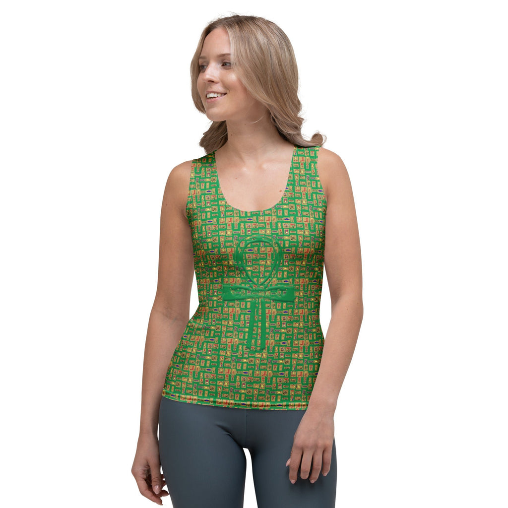 Nubia Ankh Cross (Green) Women's Tank Top (6 Colors Available) - Conscious Apparel Store