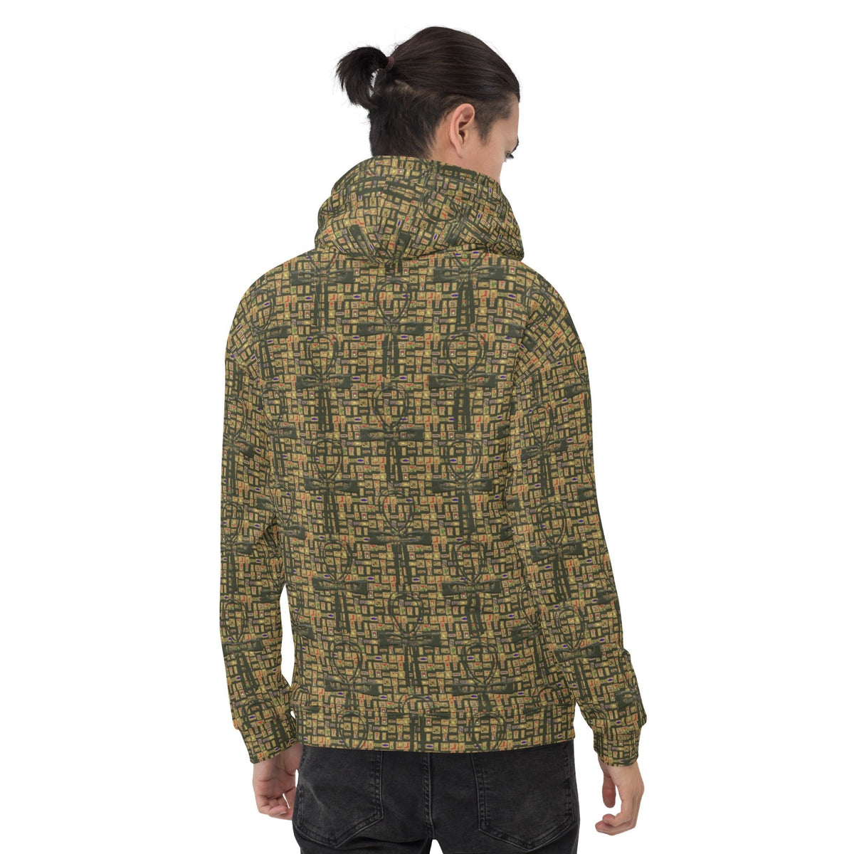 Nubia Ankh Cross (Olive) Unisex Pullover Hoodie (6 Colors Available) - Conscious Apparel Store