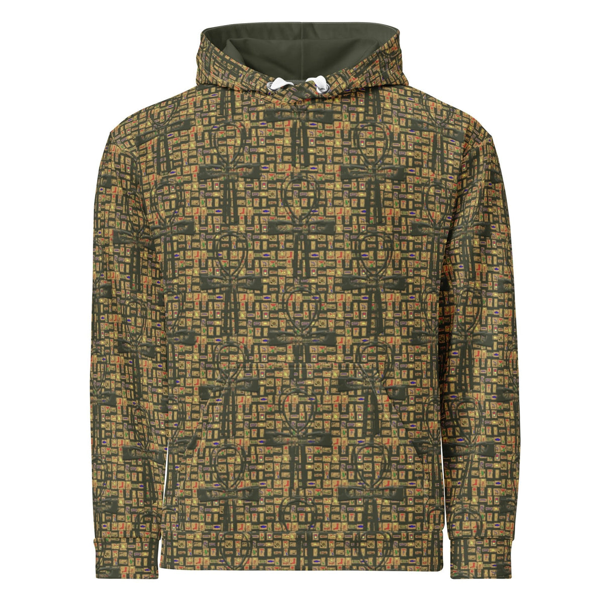Nubia Ankh Cross (Olive) Unisex Pullover Hoodie (6 Colors Available) - Conscious Apparel Store