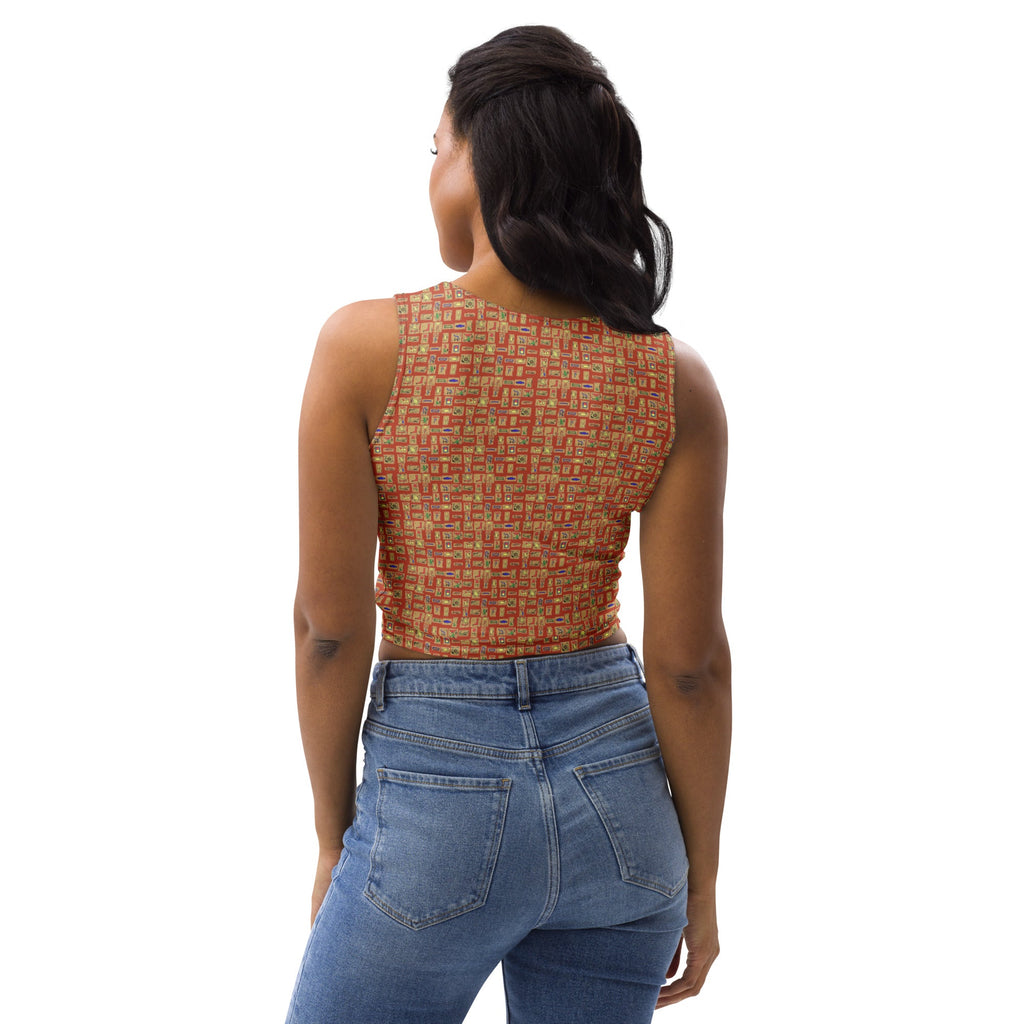 Nubia Ankh Cross (Red-Rust) Crop Top (6 Colors Available) - Conscious Apparel Store