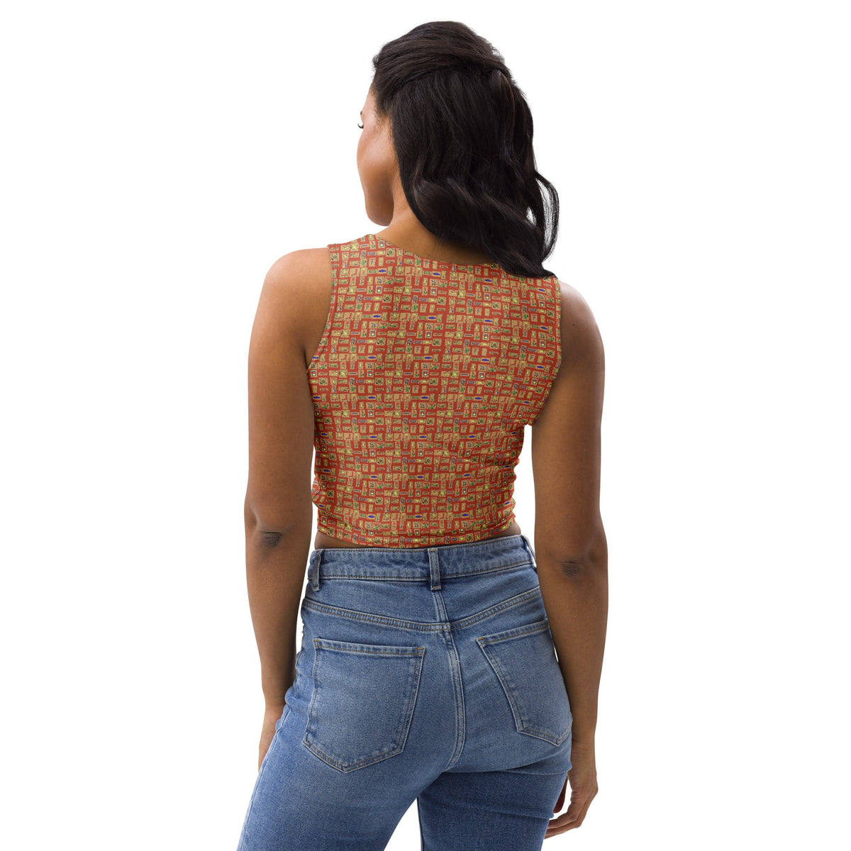 Nubia Ankh Cross (Red-Rust) Crop Top (6 Colors Available) - Conscious Apparel Store