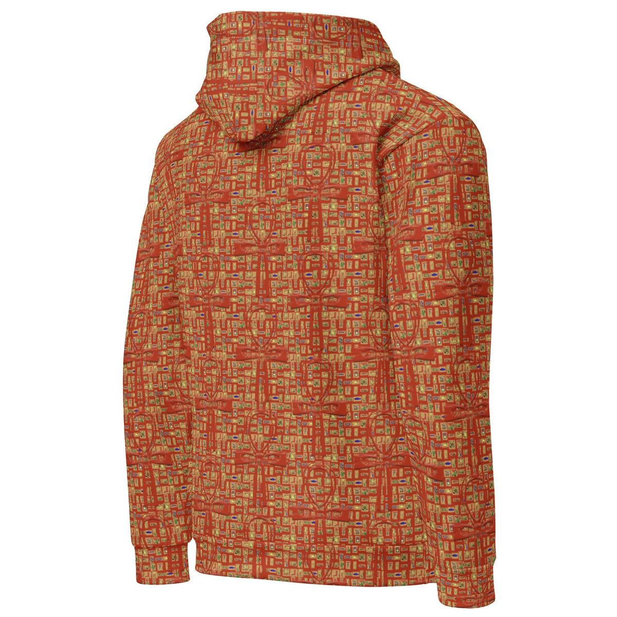 Nubia Ankh Cross (Red-Rust) Unisex Pullover Hoodie (6 Colors Available) - Conscious Apparel Store