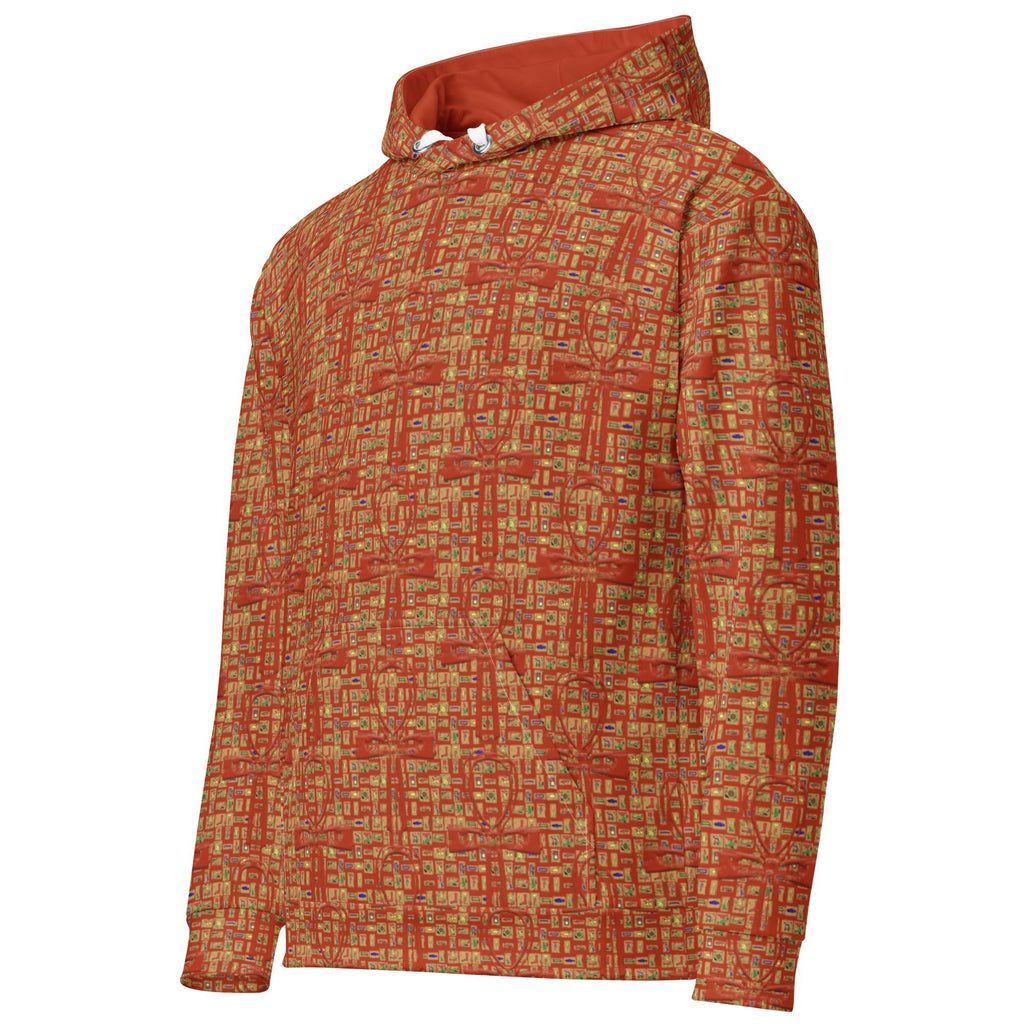 Nubia Ankh Cross (Red-Rust) Unisex Pullover Hoodie (6 Colors Available) - Conscious Apparel Store