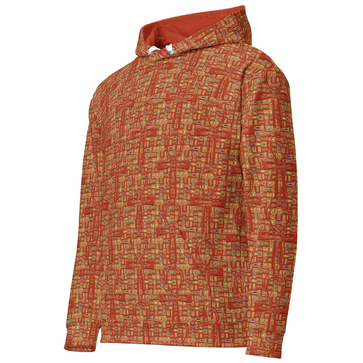 Nubia Ankh Cross (Red-Rust) Unisex Pullover Hoodie (6 Colors Available) - Conscious Apparel Store