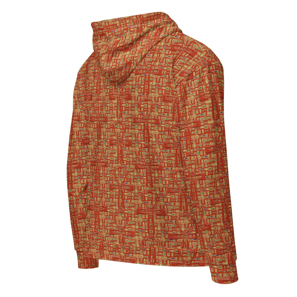 Nubia Ankh Cross (Red-Rust) Unisex zip hoodie (6Colors Available) - Conscious Apparel Store