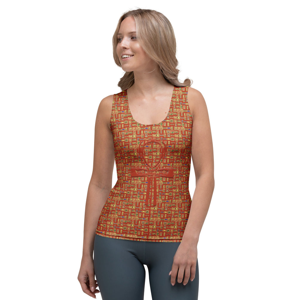 Nubia Ankh Cross (Red-Rust) Women's Tank Top (6 Colors Available) - Conscious Apparel Store