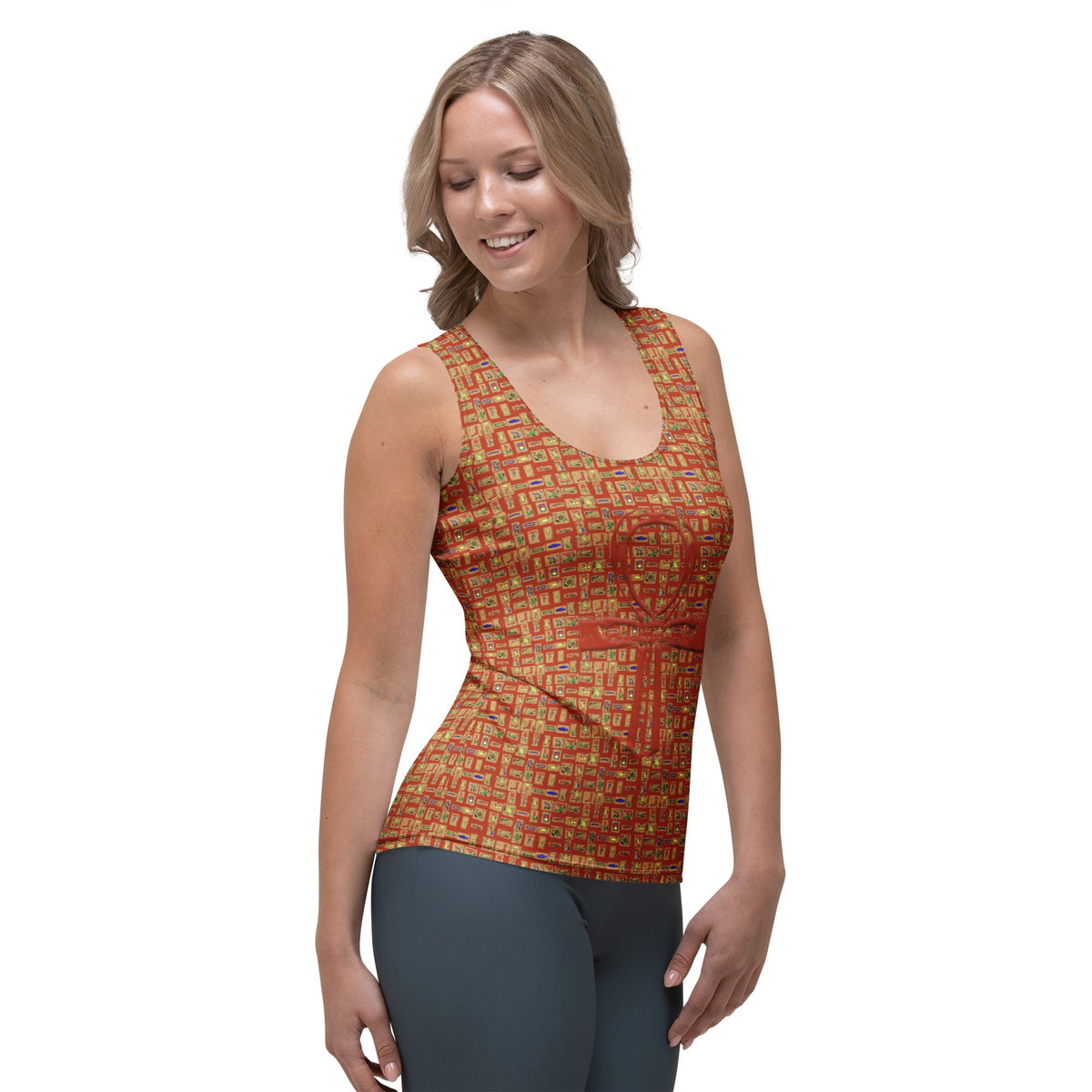 Nubia Ankh Cross (Red-Rust) Women's Tank Top (6 Colors Available) - Conscious Apparel Store