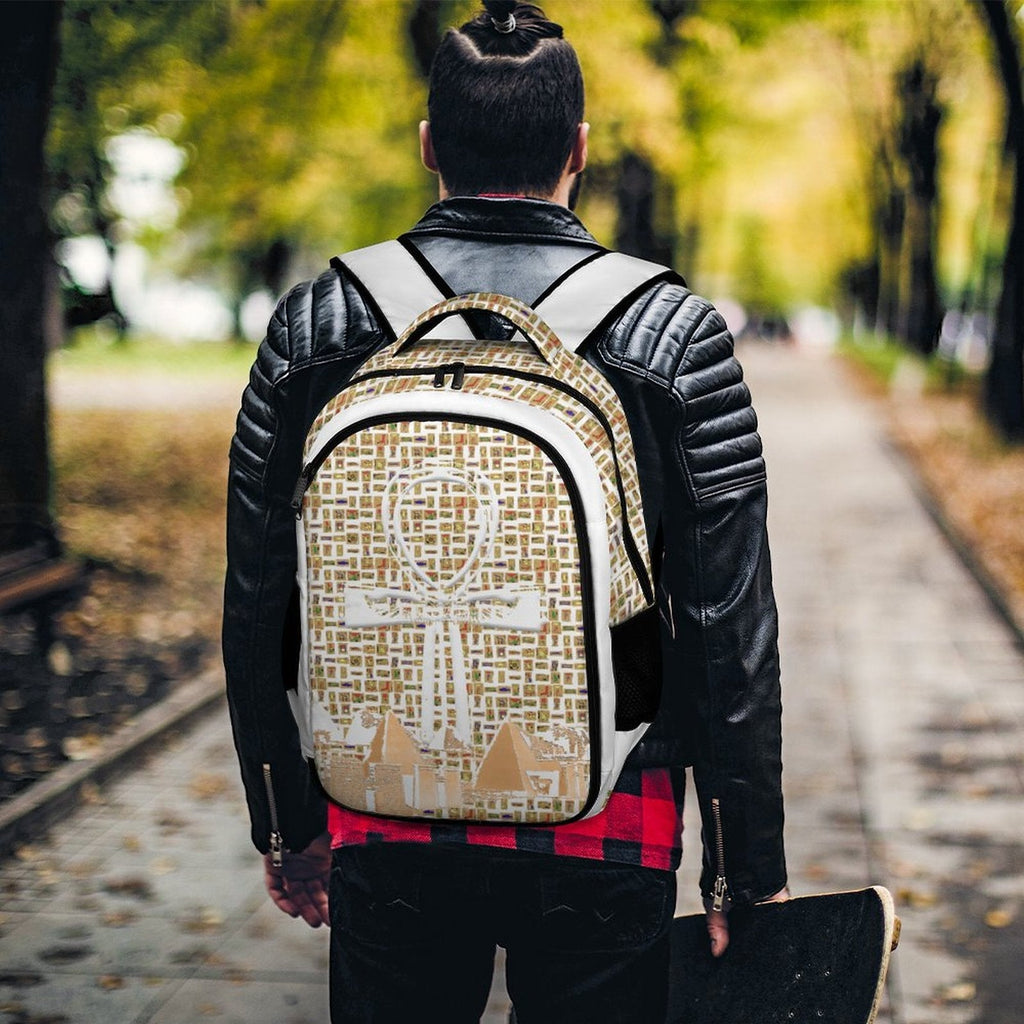 Nubia Ankh Cross (White) Casual Backpack (6 Colors Available) - Conscious Apparel Store