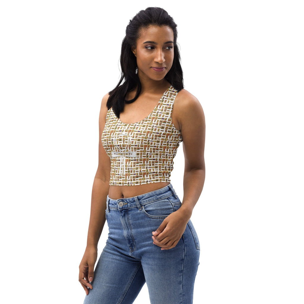 Nubia Ankh Cross (White) Crop Top (6 Colors Available) - Conscious Apparel Store