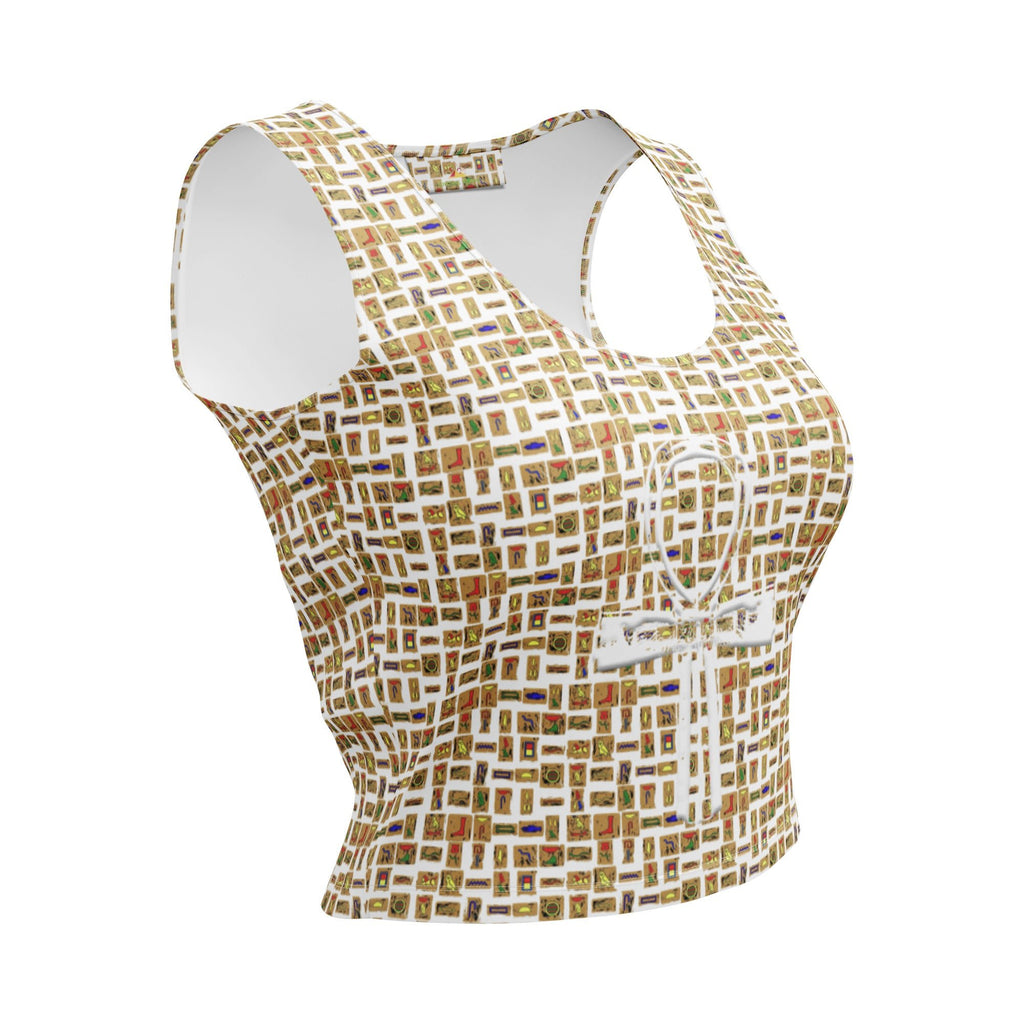 Nubia Ankh Cross (White) Crop Top (6 Colors Available) - Conscious Apparel Store