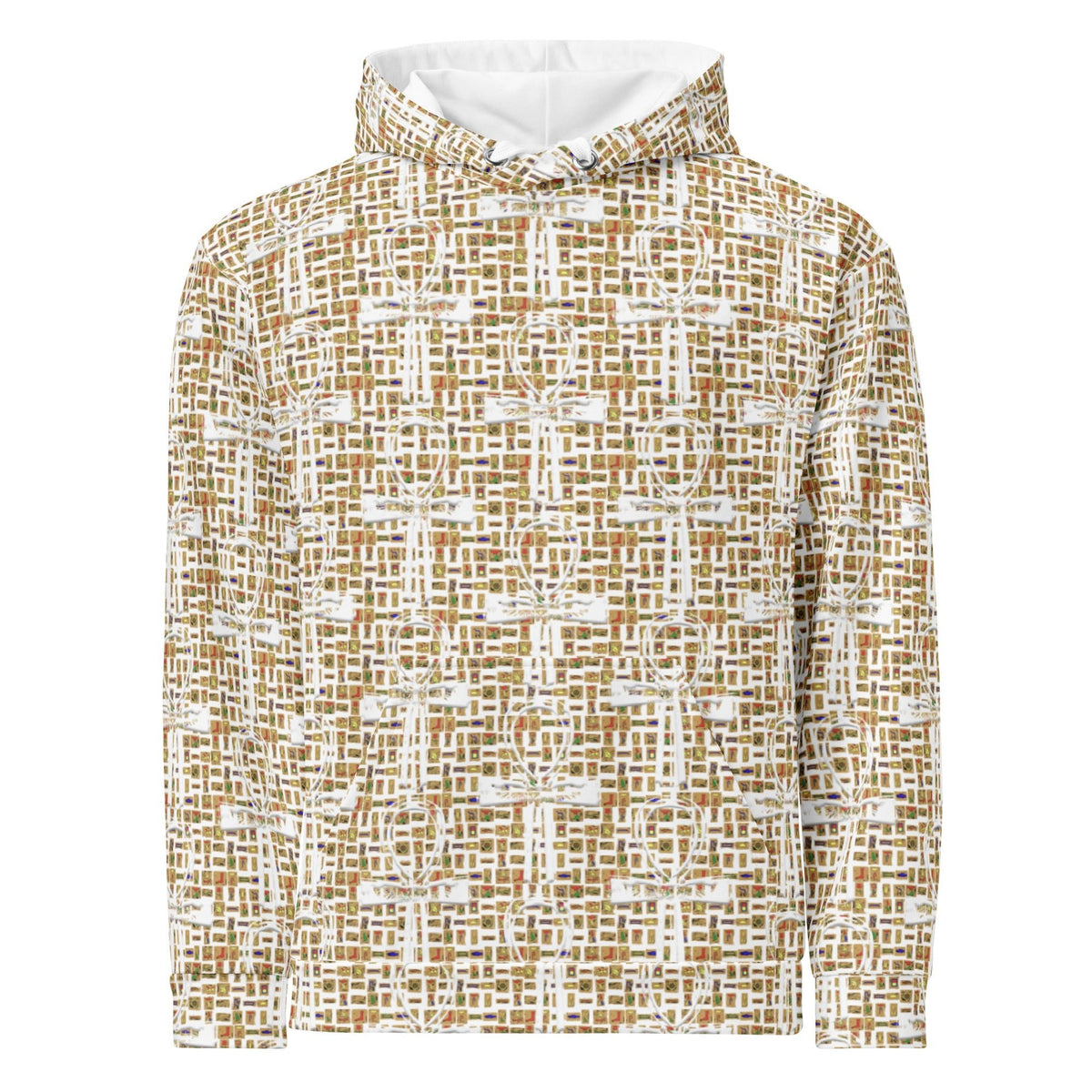 Nubia Ankh Cross (White) Unisex Pullover Hoodie (6 Colors Available) - Conscious Apparel Store