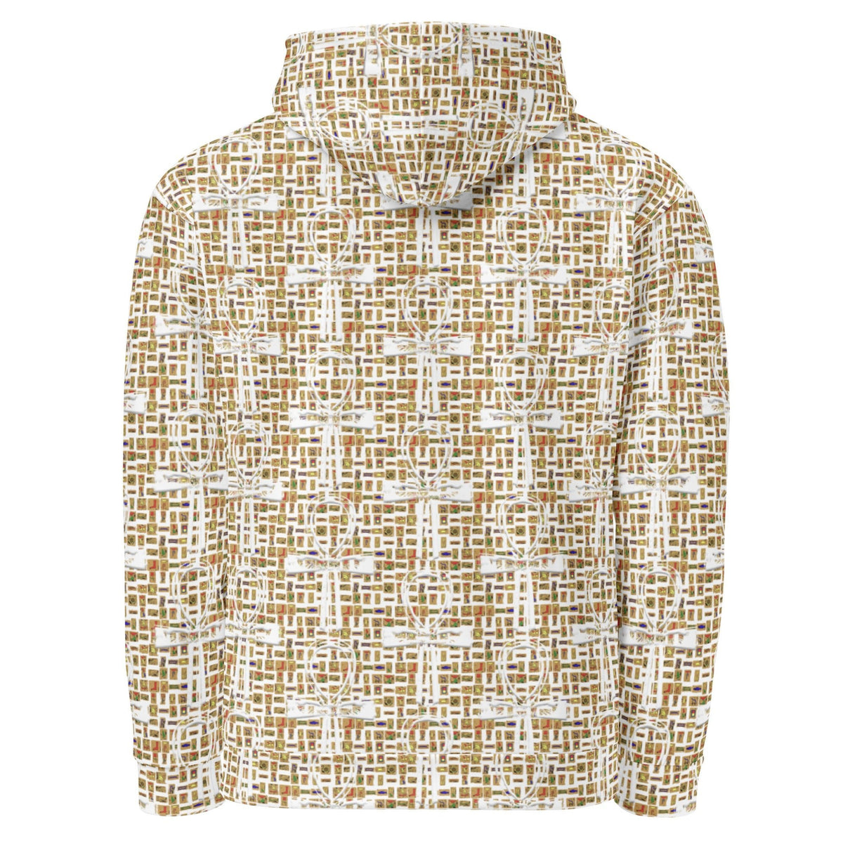 Nubia Ankh Cross (White) Unisex Pullover Hoodie (6 Colors Available) - Conscious Apparel Store