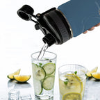 Nubia (Blue) Insulated Water Bottle with Dual - Use Lid (18oz) - Conscious Apparel Store