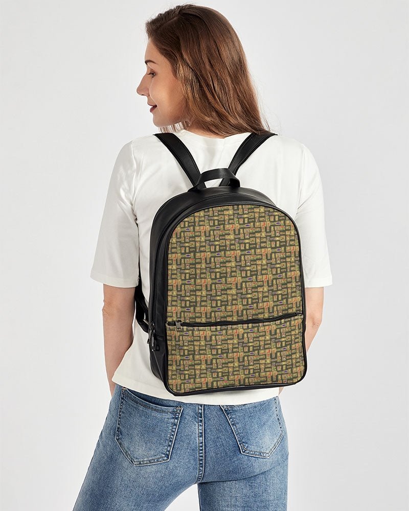 Nubia Classic Faux Leather Backpack (Olive) - Conscious Apparel Store