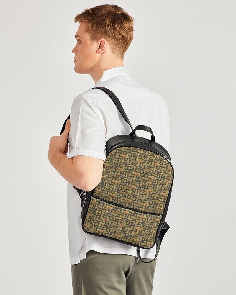 Nubia Classic Faux Leather Backpack (Olive) - Conscious Apparel Store