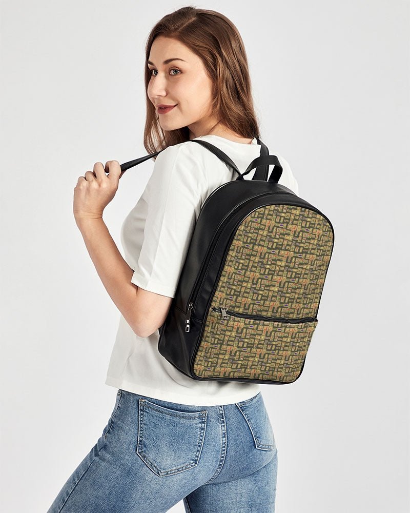 Nubia Classic Faux Leather Backpack (Olive) - Conscious Apparel Store