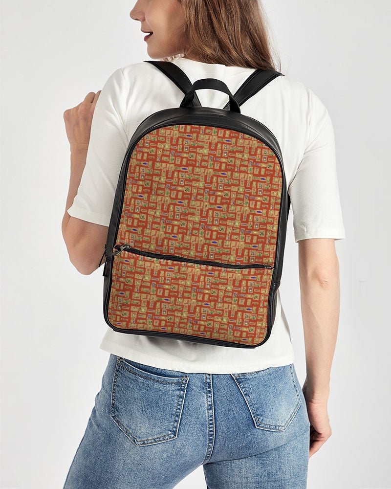 Nubia Classic Faux Leather Backpack (Red-Rust) - Conscious Apparel Store