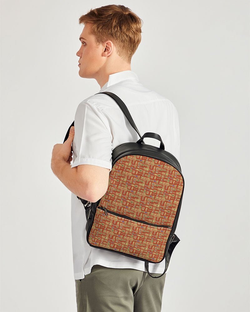 Nubia Classic Faux Leather Backpack (Red-Rust) - Conscious Apparel Store