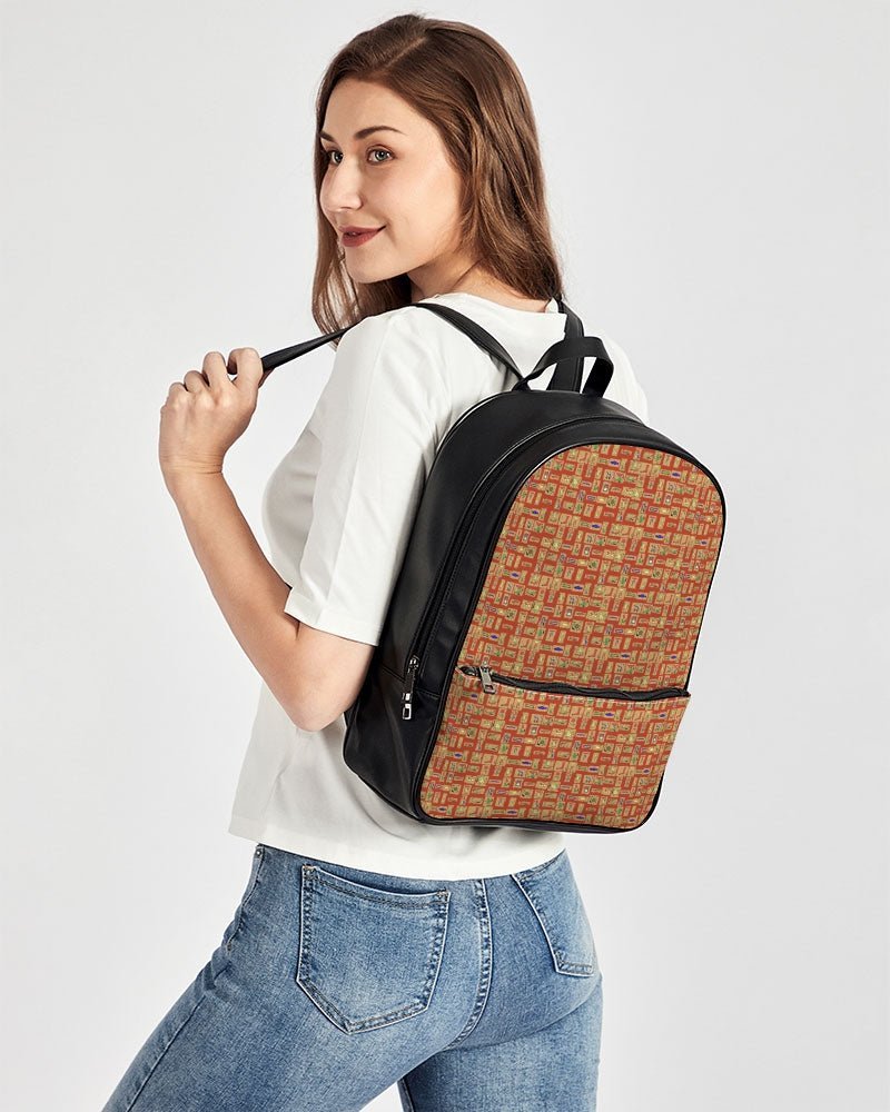Nubia Classic Faux Leather Backpack (Red-Rust) - Conscious Apparel Store
