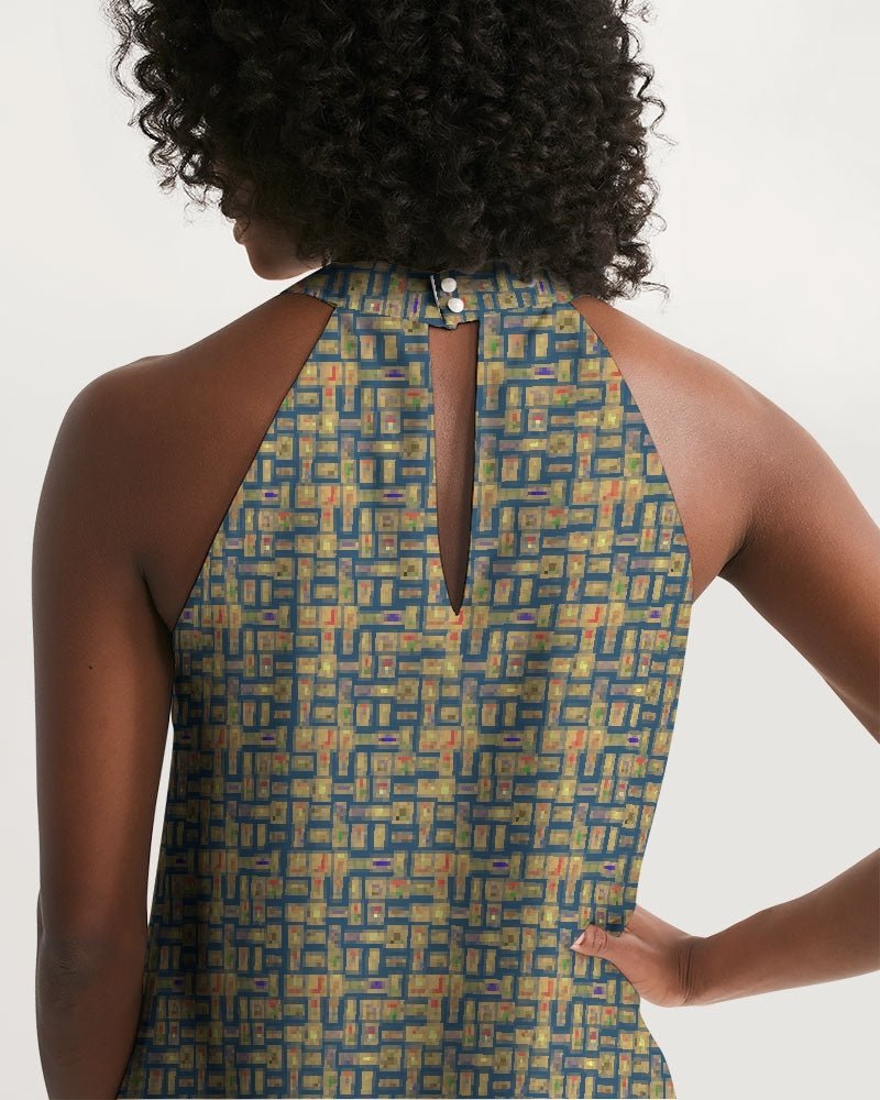 Nubia Halter Dress (Blue) (6 Colors Available) - Conscious Apparel Store
