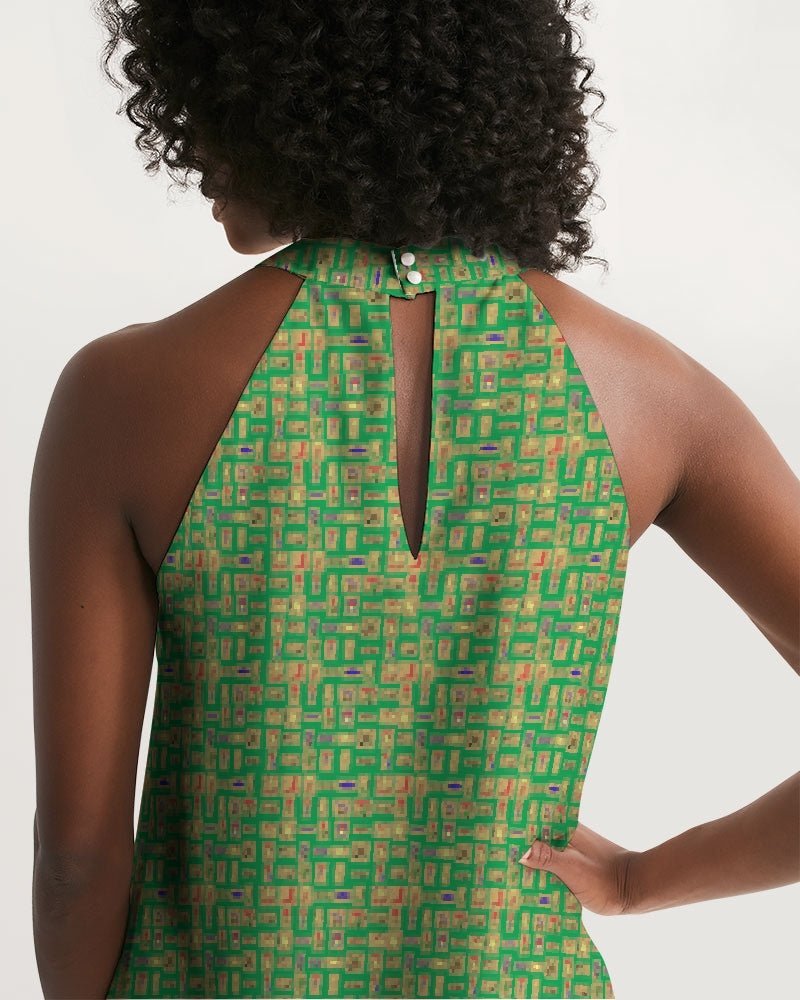 Nubia Halter Dress (Green) (6 Colors Available) - Conscious Apparel Store