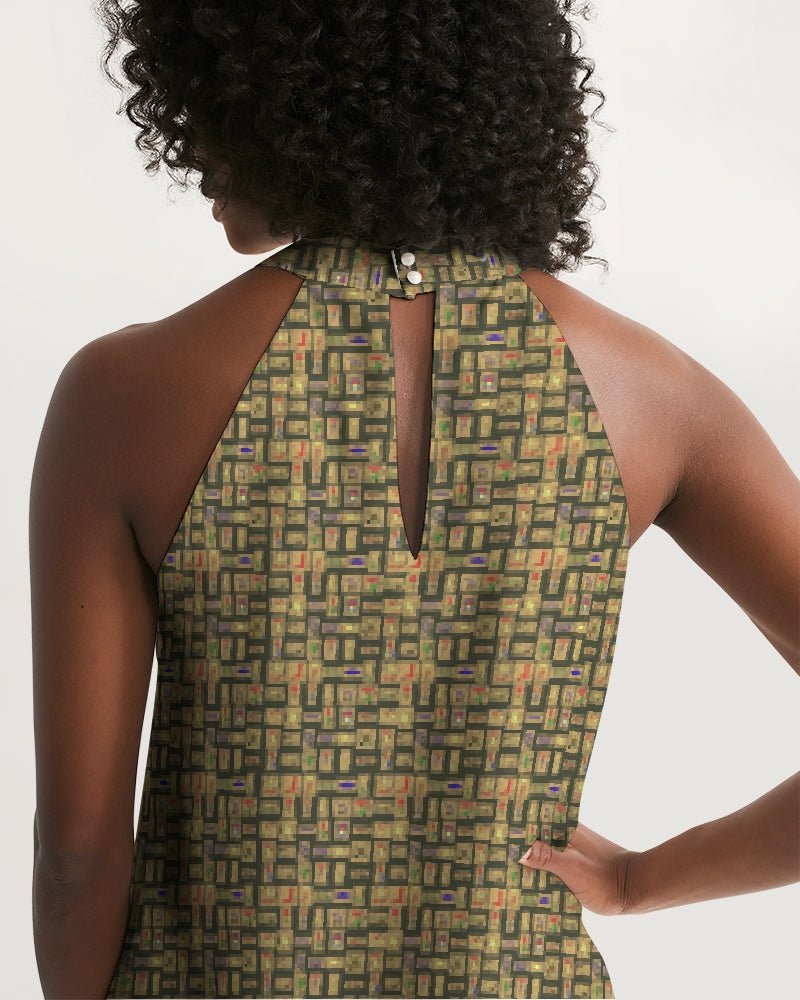 Nubia Halter Dress (Olive) (6 Colors Available) - Conscious Apparel Store