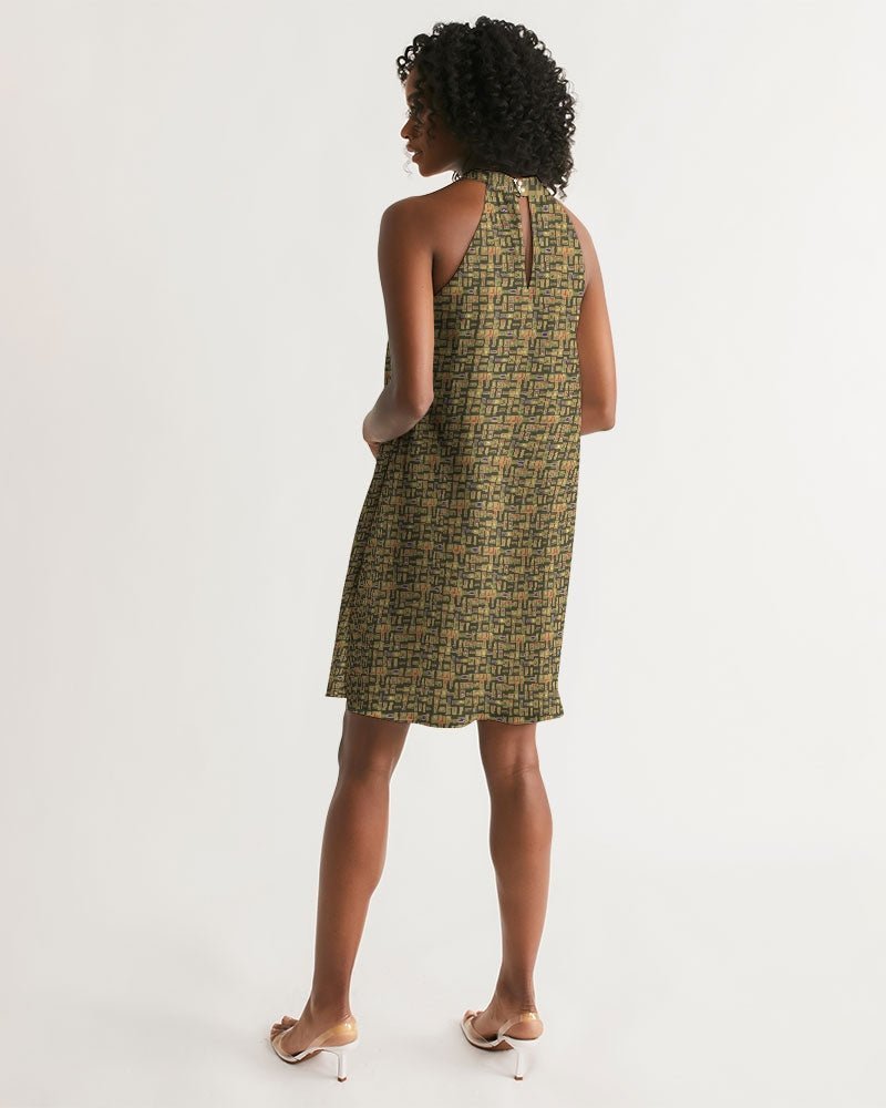 Nubia Halter Dress (Olive) (6 Colors Available) - Conscious Apparel Store