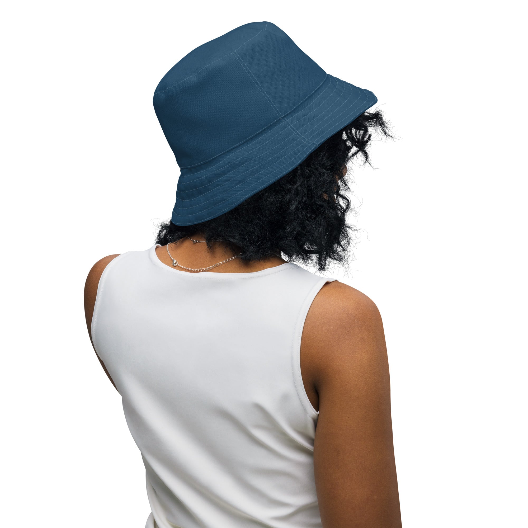 Nubia Hieroglyphics (Blue) Reversible bucket hat - Conscious Apparel Store