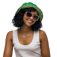 Nubia Hieroglyphics (Green) Reversible bucket hat - Conscious Apparel Store