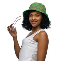 Nubia Hieroglyphics (Green) Reversible bucket hat - Conscious Apparel Store