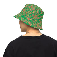 Nubia Hieroglyphics (Green) Reversible bucket hat - Conscious Apparel Store