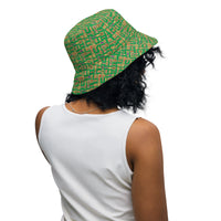 Nubia Hieroglyphics (Green) Reversible bucket hat - Conscious Apparel Store