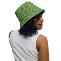 Nubia Hieroglyphics (Green) Reversible bucket hat - Conscious Apparel Store