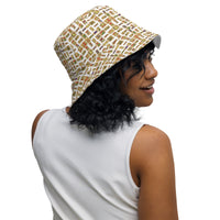 Nubia Hieroglyphics (White) Reversible bucket hat - Conscious Apparel Store
