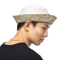 Nubia Hieroglyphics (White) Reversible bucket hat - Conscious Apparel Store