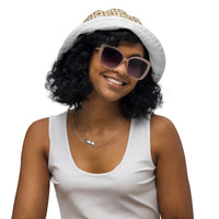 Nubia Hieroglyphics (White) Reversible bucket hat - Conscious Apparel Store