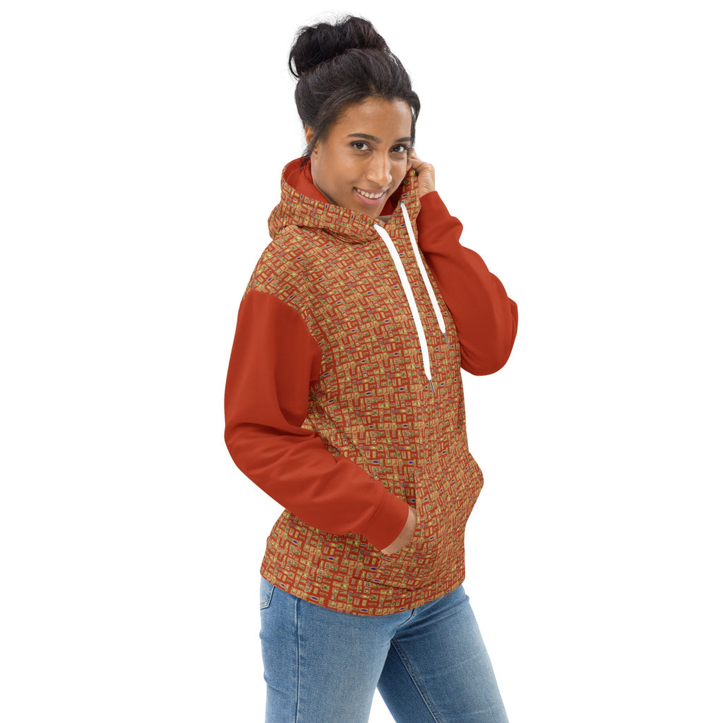 Nubia II (Red-Rust) Unisex Pullover Hoodie - Conscious Apparel Store