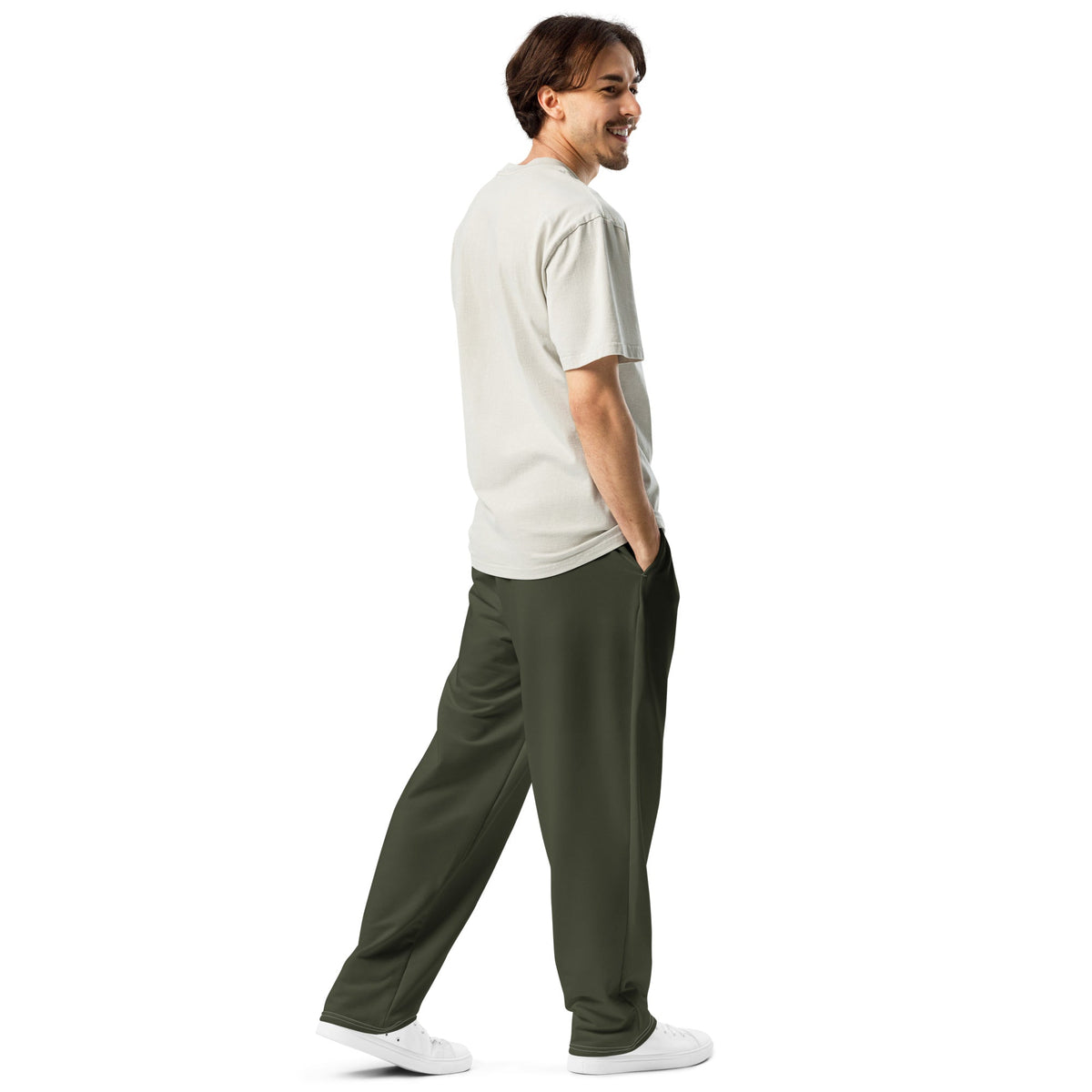 Nubia Olive Wide-leg joggers - Conscious Apparel Store
