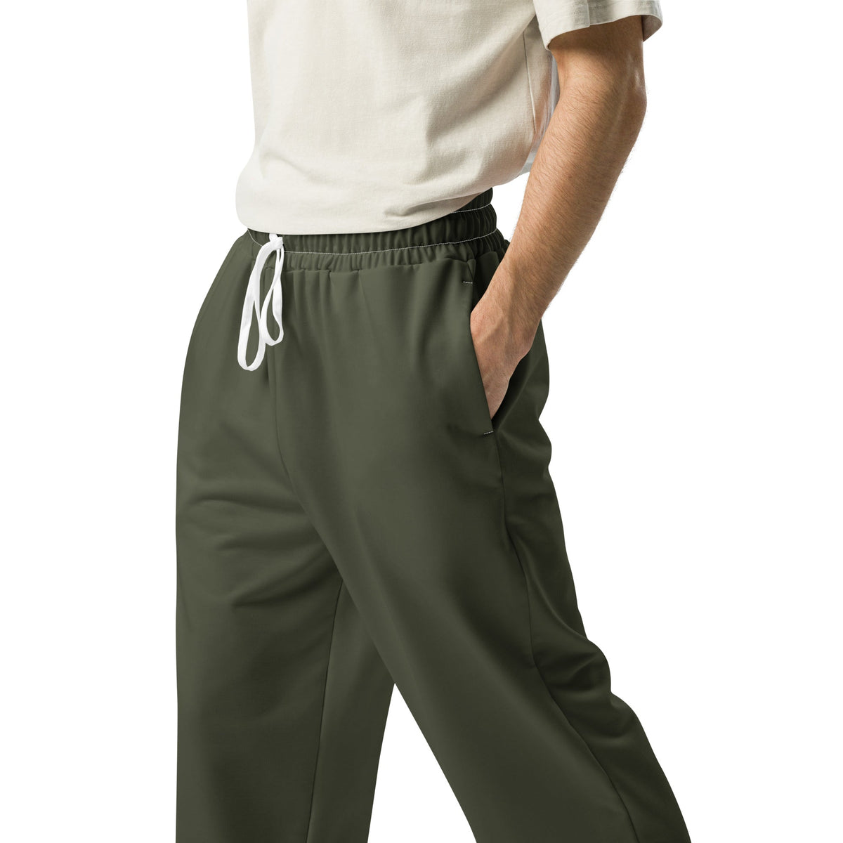 Nubia Olive Wide-leg joggers - Conscious Apparel Store