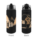 Nubia Pyramids (Black) Insulated Thermos with Straw Lid (18oz) (6 Colors Available) - Conscious Apparel Store