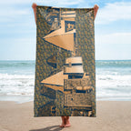 Nubia Pyramids (Blue) Beach Towel (6 Colors Available) - Conscious Apparel Store
