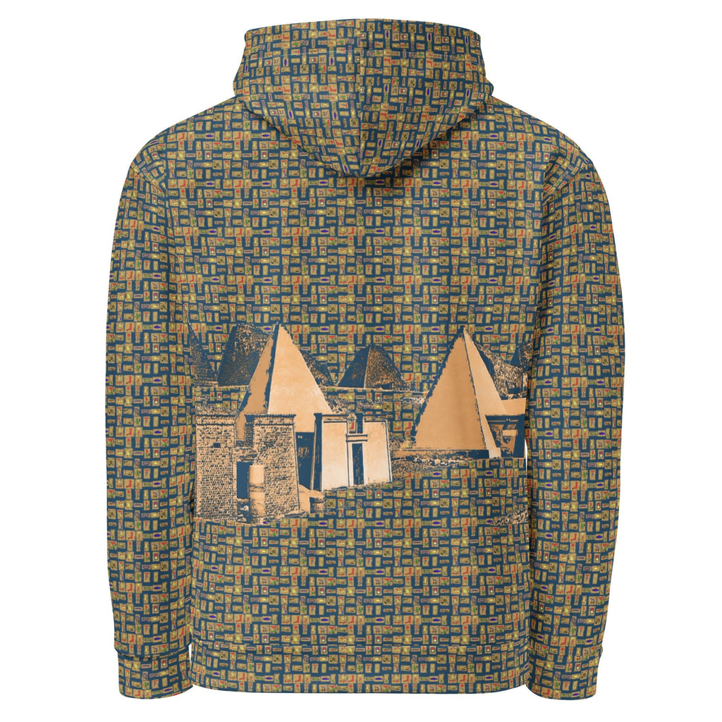 Nubia Pyramids (Blue) Unisex Pullover Hoodie (6 Colors Available) - Conscious Apparel Store