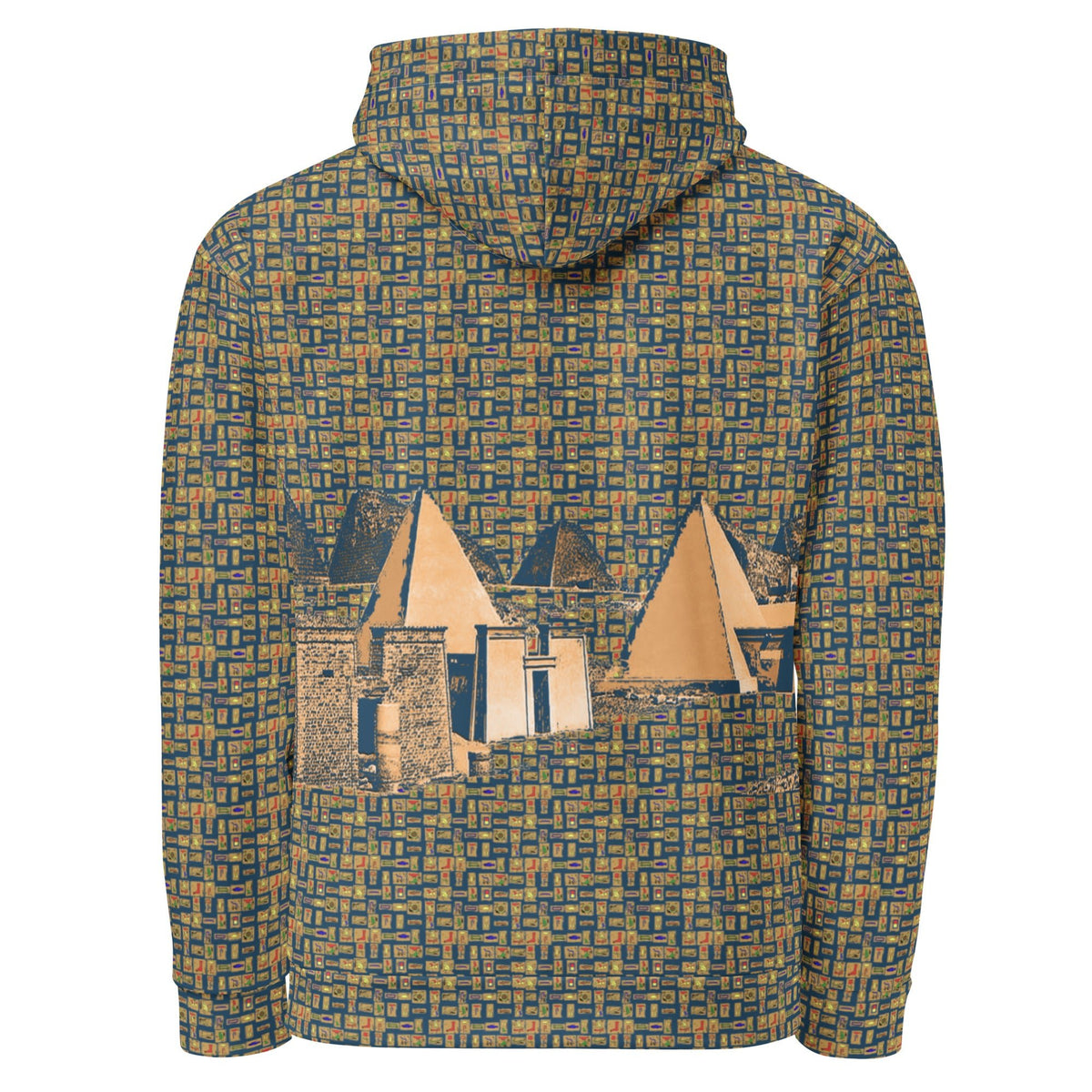 Nubia Pyramids (Blue) Unisex Pullover Hoodie (6 Colors Available) - Conscious Apparel Store