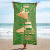 Nubia Pyramids (Green) Beach Towel (6 Colors Available) - Conscious Apparel Store