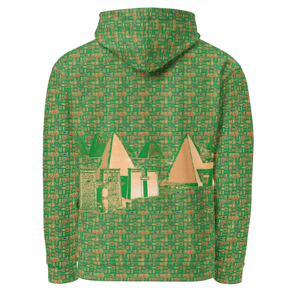 Nubia Pyramids (Green) Unisex Pullover Hoodie (6 Colors Available) - Conscious Apparel Store