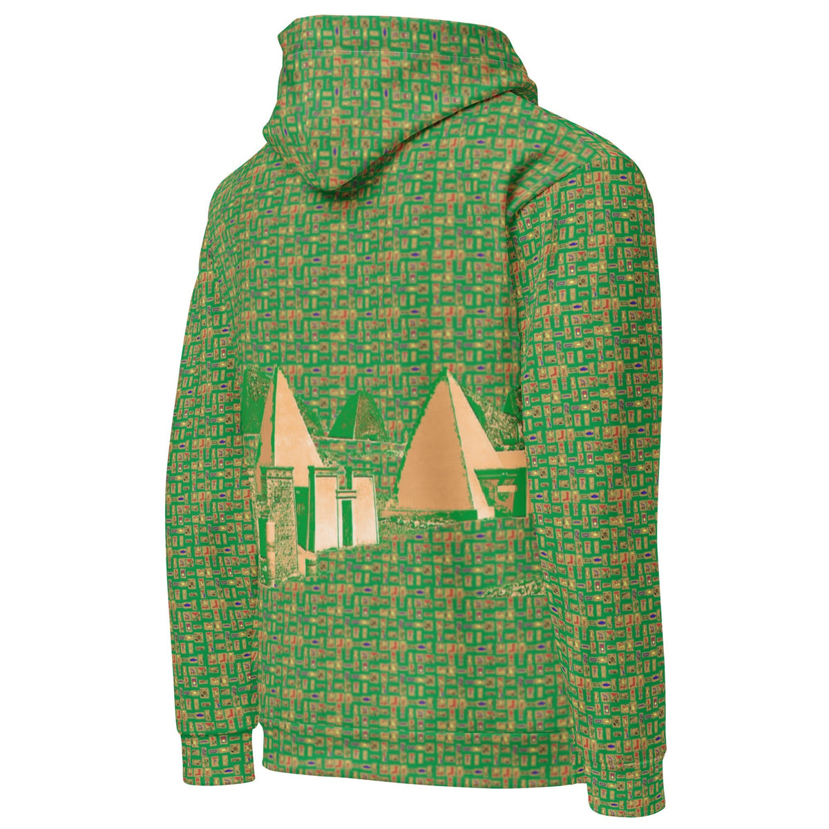 Nubia Pyramids (Green) Unisex Pullover Hoodie (6 Colors Available) - Conscious Apparel Store