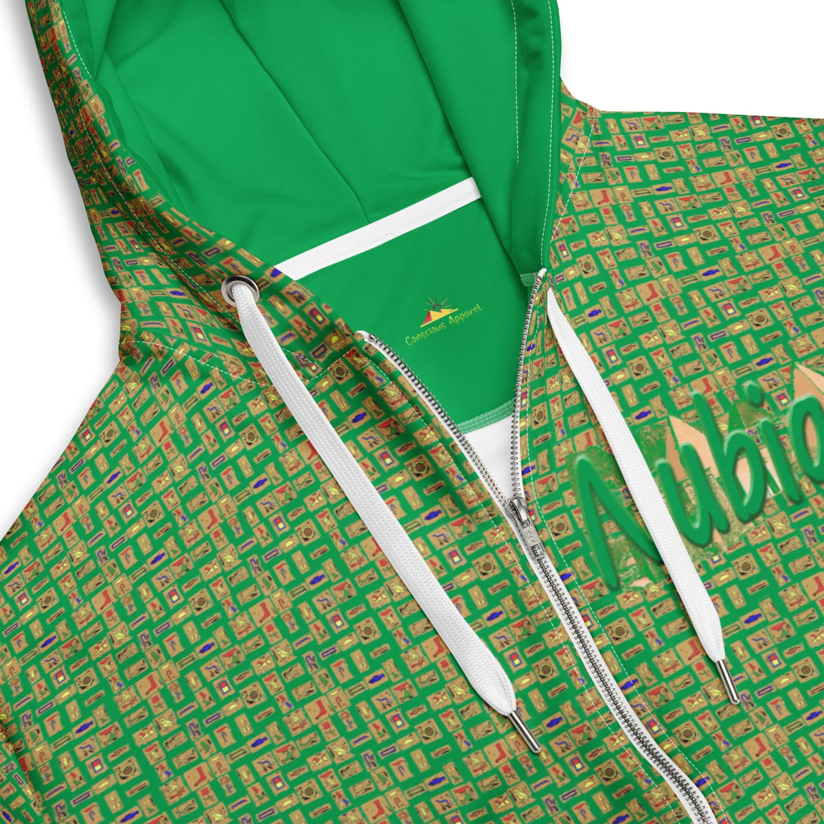 Nubia Pyramids (Green) Unisex zip hoodie (6Colors Available) - Conscious Apparel Store