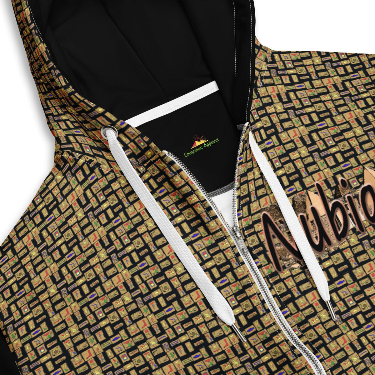 Nubia Pyramids II (Black) Unisex zip hoodie (6Colors Available) - Conscious Apparel Store